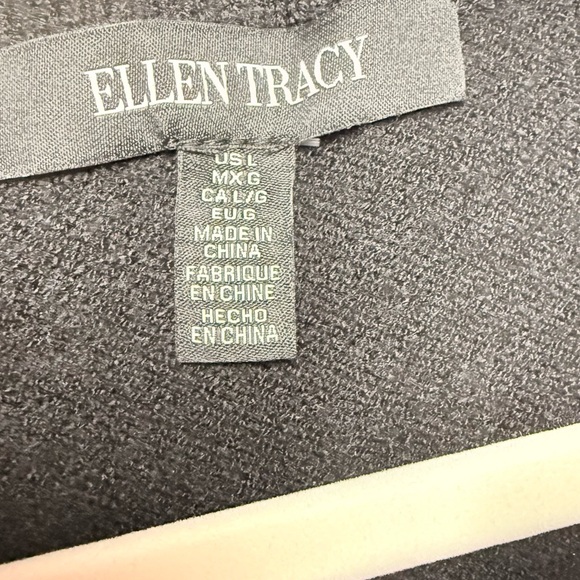 Ellen Tracy NWT Black Knit Fringe Trim Sleeveless Sheath Sizes Medium & Large - Picture 6 of 8